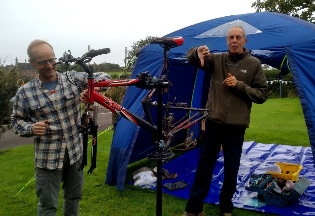 Bike repair chaleenge at Biddulph Moor COREs Apple Day